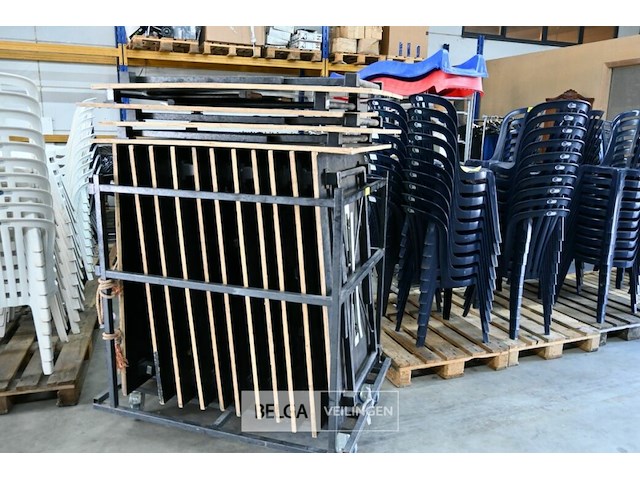 Plooitafels met tafeltransportkar (14x) - afbeelding 2 van  2