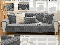 Pluche bankhoes grijs 110x240cm - afbeelding 3 van  4