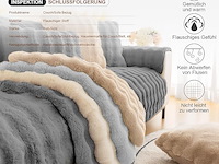 Pluche bankhoes grijs 110x240cm - afbeelding 4 van  4