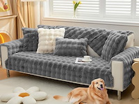 Pluche bankhoes grijs 110x240cm - afbeelding 1 van  4