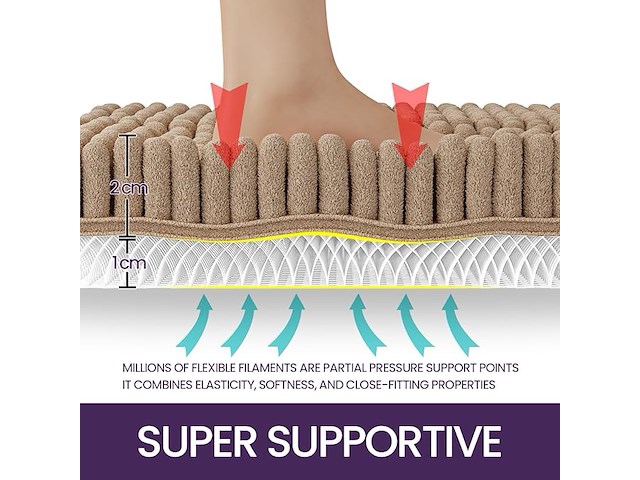 Pluizig badkamertapijt 60x110 beige - afbeelding 1 van  3