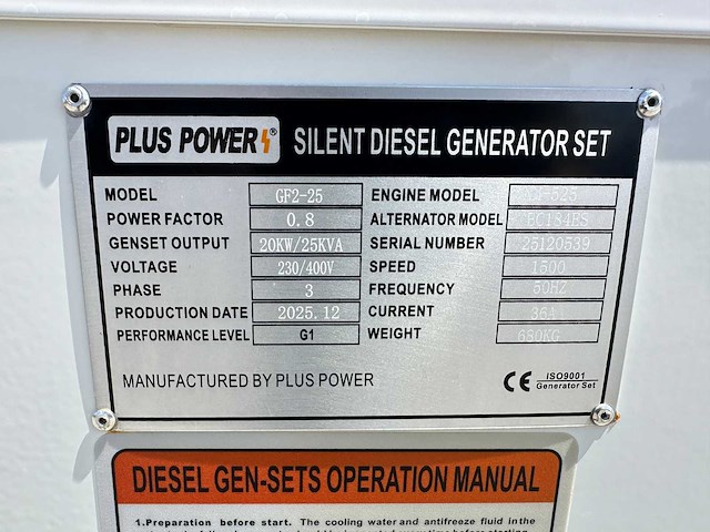Plus power - 2025 - gf2-25 - stroomgenerator - afbeelding 14 van  21