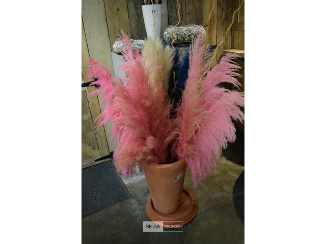 Plushes decoratie met aardevaas - afbeelding 1 van  4