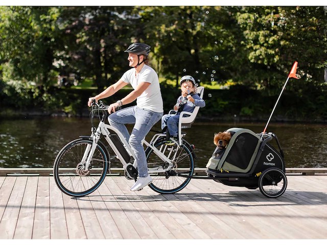 Pluto m dog bike trailer met vering en opvouwbaar chassis - hamax - afbeelding 1 van  9