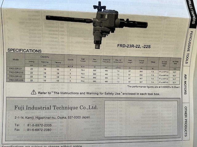 Pneumatische luchtdruk drillmachine - afbeelding 2 van  2