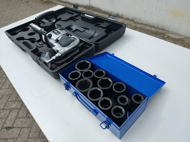 Pneumatische slagmoersleutel 1"2400nm met krachtdoppenset 12 delig - afbeelding 6 van  12