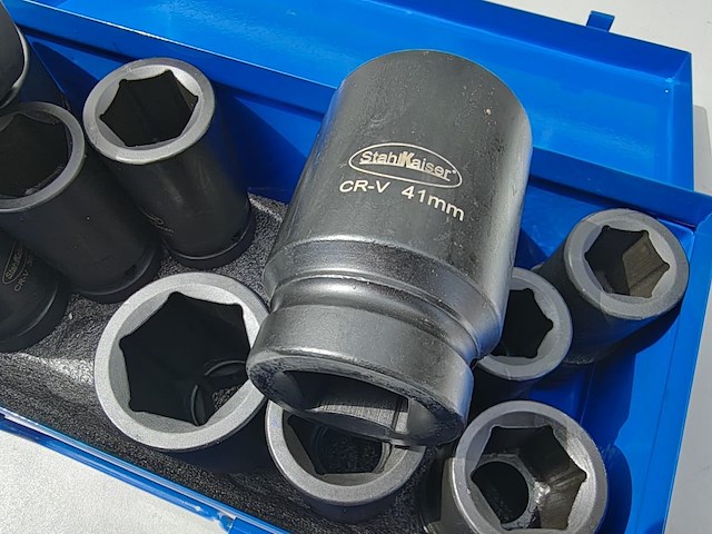 Pneumatische slagmoersleutel 1"2400nm met krachtdoppenset 12 delig - afbeelding 12 van  12