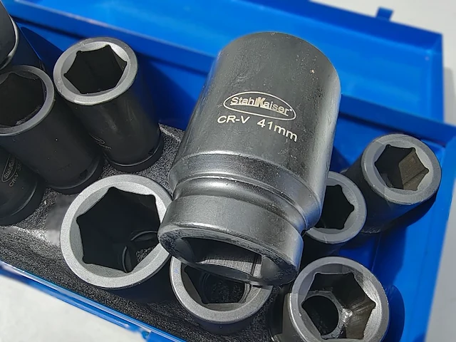 Pneumatische slagmoersleutel 1"2400nm met krachtdoppenset 12 delig - afbeelding 12 van  12