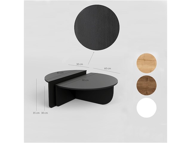 Podium salontafel | 100% melamine | zwart - afbeelding 4 van  5