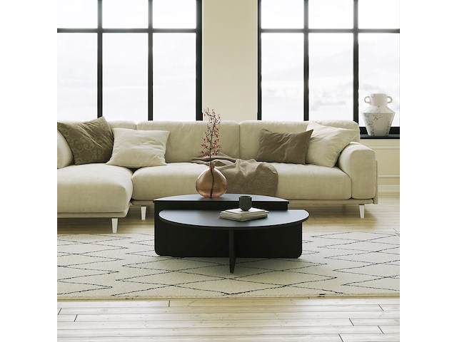 Podium salontafel | 100% melamine | zwart - afbeelding 2 van  5