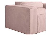 Poederroze ribfluwelen fauteuil - afbeelding 4 van  8