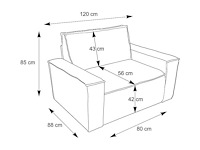 Poederroze ribfluwelen fauteuil - afbeelding 7 van  8