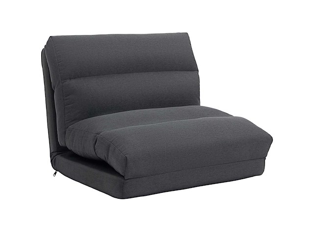 Poef die omgebouwd kan worden tot bed, achteroverleunbaar, opvouwbaar, donkergrijs - afbeelding 3 van  6