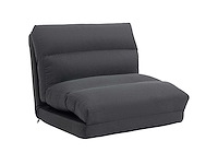 Poef die omgebouwd kan worden tot bed, achteroverleunbaar, opvouwbaar, donkergrijs - afbeelding 3 van  6