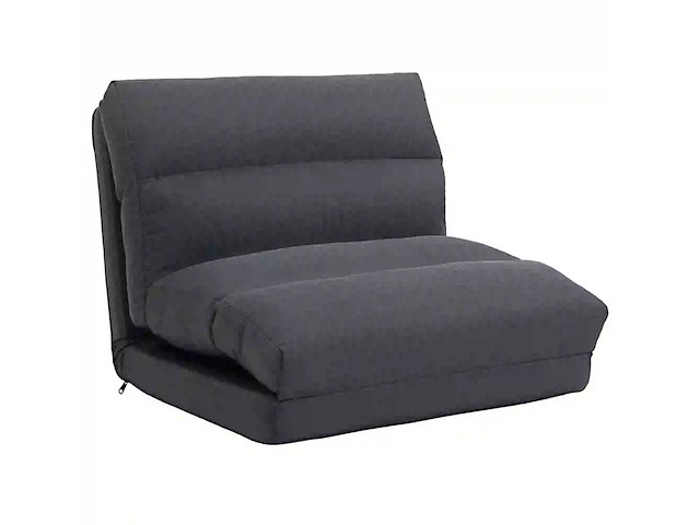 Poef die omgebouwd kan worden tot bed, achteroverleunbaar, opvouwbaar, donkergrijs - afbeelding 5 van  6
