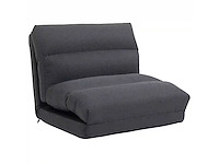 Poef die omgebouwd kan worden tot bed, achteroverleunbaar, opvouwbaar, donkergrijs - afbeelding 5 van  6