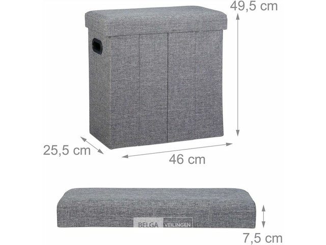 Poef met opbergruimte - afbeelding 2 van  6