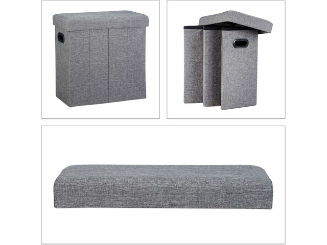Poef met opbergruimte - afbeelding 5 van  6