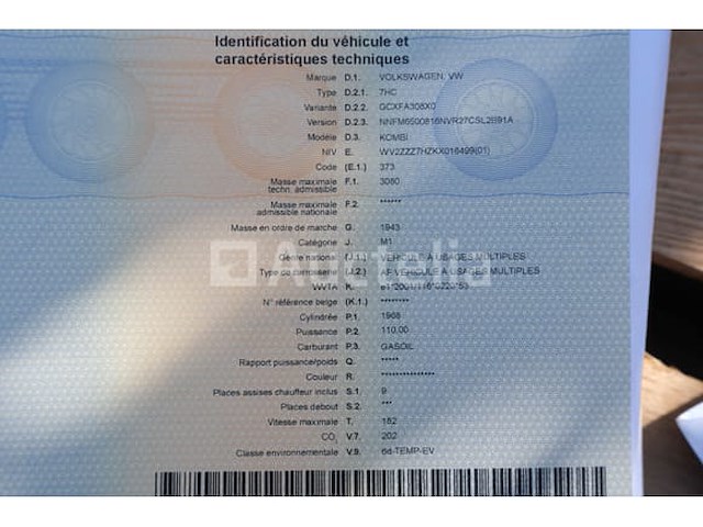 Politievoertuig volkswagen kombi (2019-228,099 km) - afbeelding 50 van  58