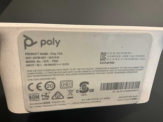 Poly studio x50 / tc8 conferentie set - afbeelding 10 van  12