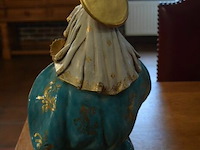 Polychroom terracota beeldje madonna met kind - afbeelding 4 van  4