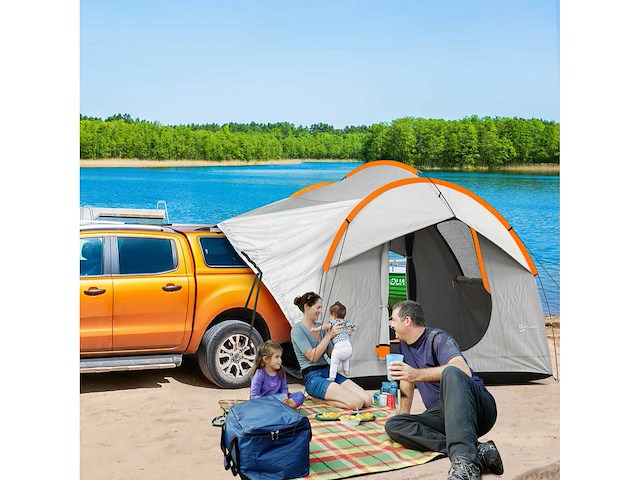 Polyester 3-deurs waterdichte autotent - afbeelding 1 van  5