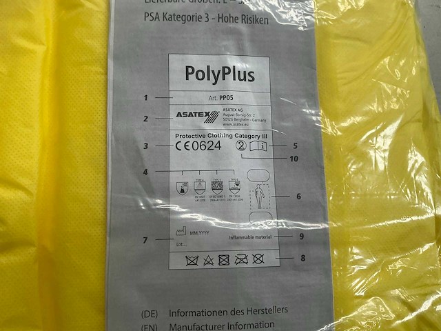 Polyplus pp05 beschermende overall (25x) - afbeelding 3 van  5
