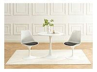 Polypropyleen, nep stalen draaistoelen - wit & zwart (x4) - afbeelding 1 van  9