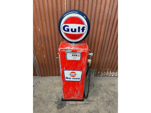 Pompe à essence gulf gasboy américaine patine d’origine - other home accessories - afbeelding 1 van  6