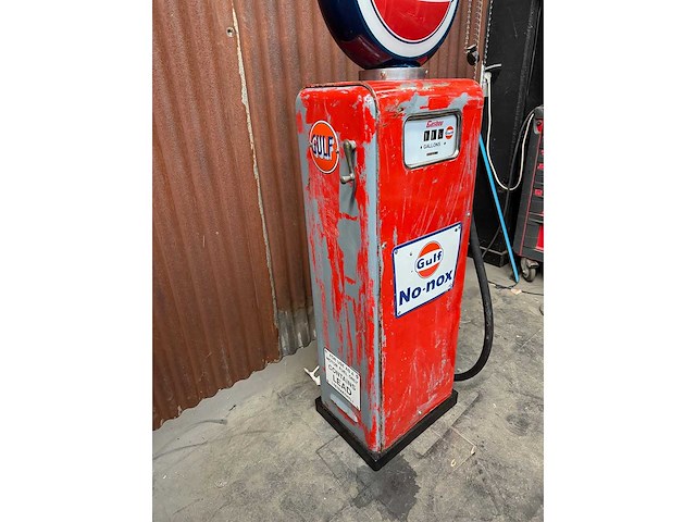 Pompe à essence gulf gasboy américaine patine d’origine - other home accessories - afbeelding 2 van  6
