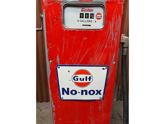 Pompe à essence gulf gasboy américaine patine d’origine - other home accessories - afbeelding 5 van  6