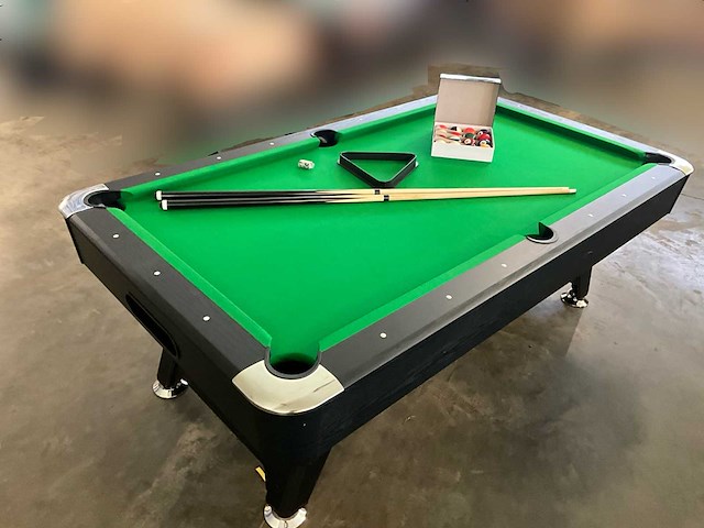 Pooltafel groen - chroom - ongebruikt - afbeelding 7 van  13