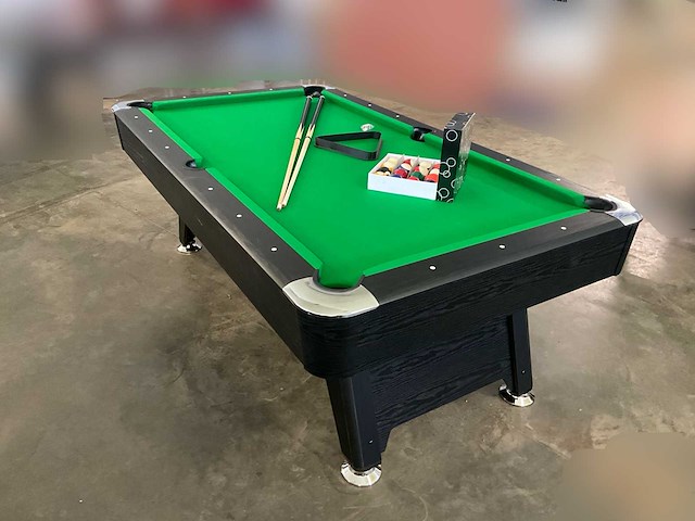 Pooltafel groen - chroom - ongebruikt - afbeelding 10 van  13