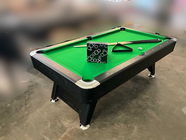 Pooltafel groen - chroom - ongebruikt - afbeelding 4 van  13
