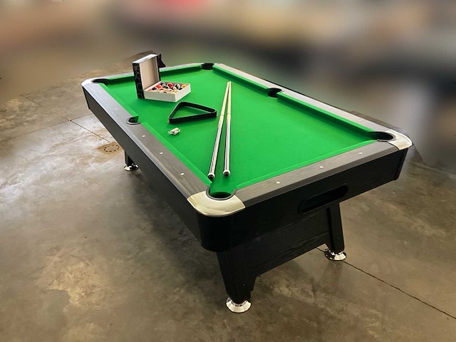 Pooltafel groen - chroom - ongebruikt - afbeelding 12 van  13