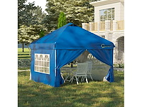 Pop-up prieel tent barnum 3x3 m met 4 afneembare blauwe zijwanden - afbeelding 2 van  7