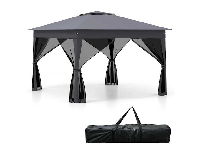 Pop-up vouwbare tuinprieel 3,4 x 3,4 m met 4 muskietennetten - afbeelding 1 van  6