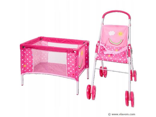 Poppen buggy en bedje - afbeelding 2 van  2