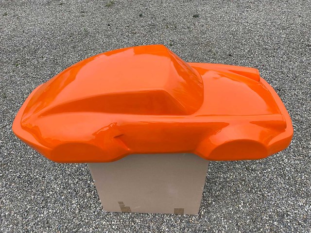 Porsche 911 sculptuur 140cm orange - afbeelding 2 van  2