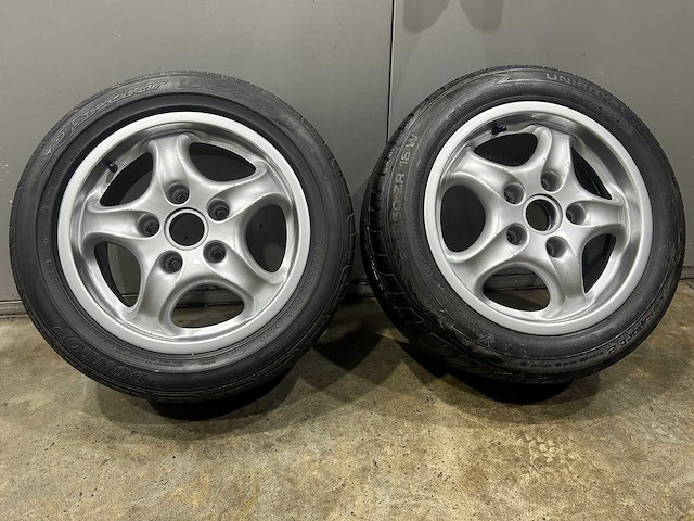 Porsche oem 16” cup design 93 velgen + banden - afbeelding 1 van  23
