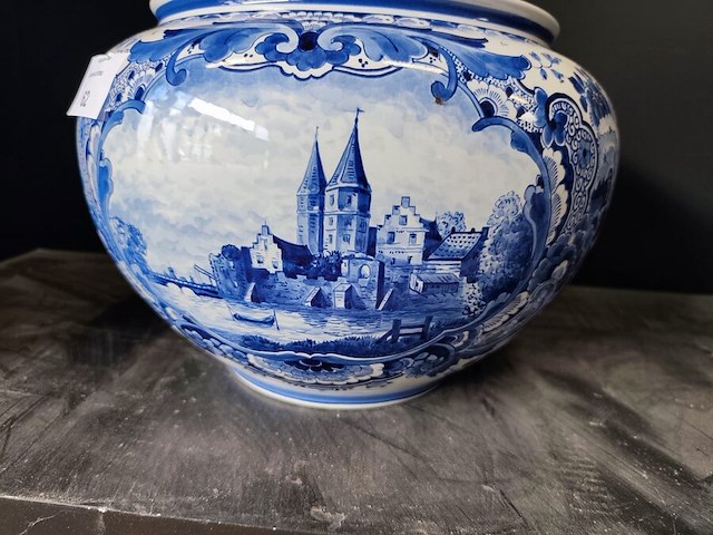 Porseleinen bloempot delft diam. 40cm - afbeelding 4 van  5