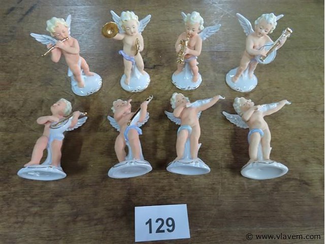 Porseleinen engelen 8 stuks - afbeelding 1 van  4