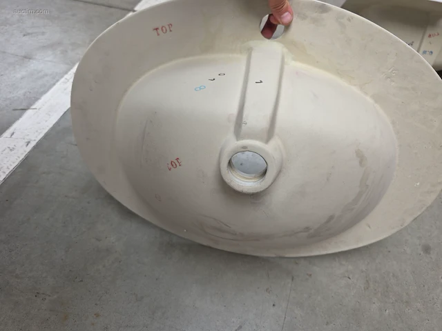 Porseleinen inbouw wastafel eago bb 226 - afbeelding 4 van  4