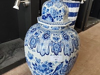 Porseleinen pot met deksel delft hoogte 85cm