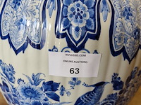 Porseleinen pot met deksel delft hoogte 85cm - afbeelding 3 van  7