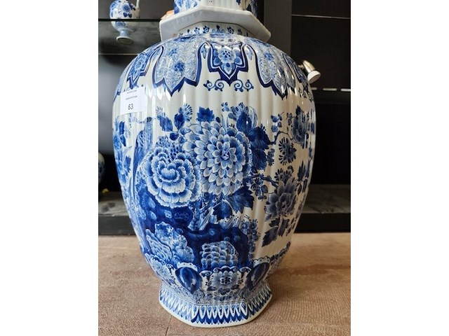 Porseleinen pot met deksel delft hoogte 85cm - afbeelding 4 van  7