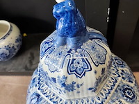 Porseleinen pot met deksel delft hoogte 85cm - afbeelding 5 van  7