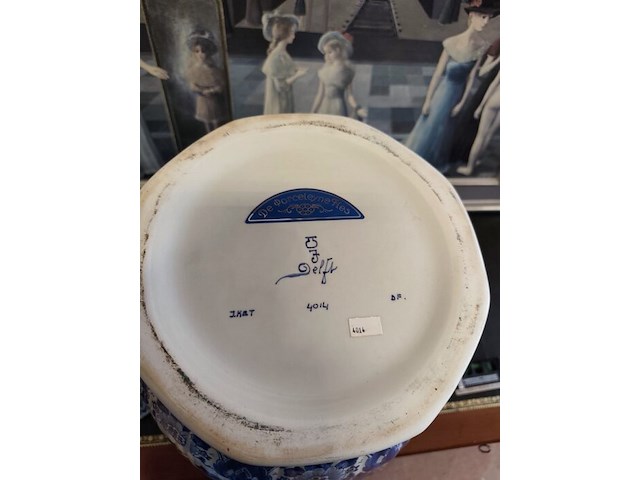 Porseleinen pot met deksel delft hoogte 85cm - afbeelding 7 van  7