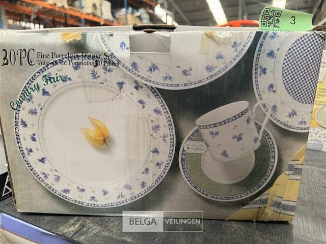 Porseleinen servies diner set - 30 st - country fair - afbeelding 2 van  3