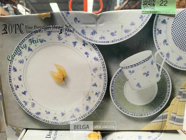 Porseleinen servies diner set - 30 st - country fair - afbeelding 3 van  4